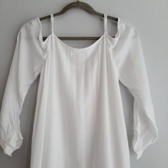 CLOTH & STONE Flowy & Light Cold Shoulder Dress White Sz XS - Picture 8 of 11